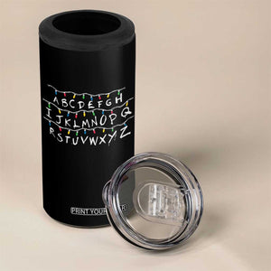Funny Stranger Christmas 4 in 1 Can Cooler Tumbler Alphabet Xmas Lights Movie TS11 Print Your Wear