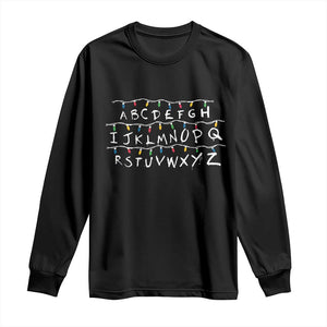 Funny Stranger Christmas Long Sleeve Shirt Alphabet Xmas Lights Movie TS11 Black Print Your Wear