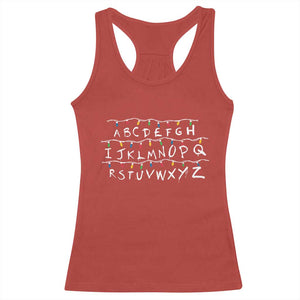 Funny Stranger Christmas Racerback Tank Top Alphabet Xmas Lights Movie TS11 Red Print Your Wear