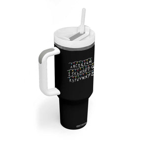 Funny Stranger Christmas Tumbler With Handle Alphabet Xmas Lights Movie TS11 Print Your Wear