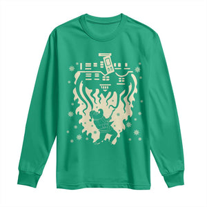 Funny Stranger Christmas Long Sleeve Shirt Heavy Metal Santa Upside Down TS11 Irish Green Print Your Wear