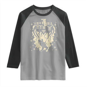 Funny Stranger Christmas Raglan Shirt Heavy Metal Santa Upside Down TS11 Sport Gray Black Print Your Wear
