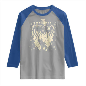 Funny Stranger Christmas Raglan Shirt Heavy Metal Santa Upside Down TS11 Sport Gray Royal Print Your Wear