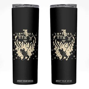 Funny Stranger Christmas Skinny Tumbler Heavy Metal Santa Upside Down TS11 Black Print Your Wear
