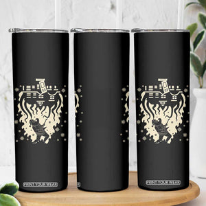 Funny Stranger Christmas Skinny Tumbler Heavy Metal Santa Upside Down TS11 Print Your Wear