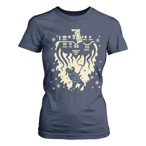 Funny Stranger Christmas T Shirt For Women Heavy Metal Santa Upside Down TS11 Navy Print Your Wear