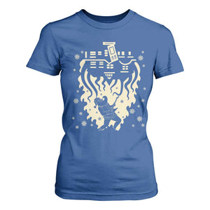 Funny Stranger Christmas T Shirt For Women Heavy Metal Santa Upside Down TS11 Royal Blue Print Your Wear