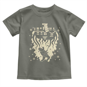 Funny Stranger Christmas Toddler T Shirt Heavy Metal Santa Upside Down TS11 Military Green Print Your Wear