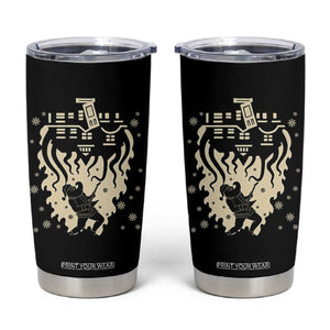 Funny Stranger Christmas Tumbler Cup Heavy Metal Santa Upside Down TS11 Black Print Your Wear