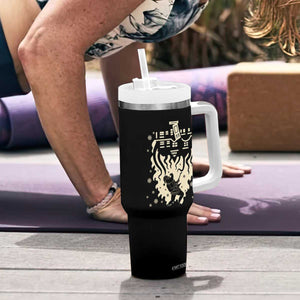Funny Stranger Christmas Tumbler With Handle Heavy Metal Santa Upside Down TS11 Print Your Wear