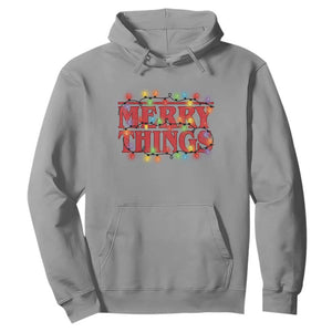 Funny Stranger Christmas Hoodie Merry Things Xmas Movie Neon Lights TS11 Sport Gray Print Your Wear