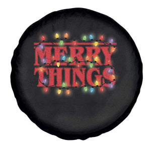 Funny Stranger Christmas Spare Tire Cover Merry Things Xmas Movie Neon Lights TS11 Print Your Wear