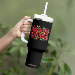 Funny Stranger Christmas Tumbler With Handle Merry Things Xmas Movie Neon Lights TS11 Print Your Wear