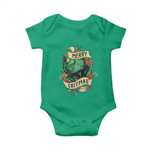 Funny Christmas Tabletop RPG Baby Onesie Merry Critmas D20 RPG Gamer Gaming TS11 Irish Green Print Your Wear