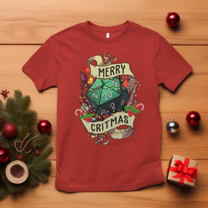 Funny Christmas Tabletop RPG T Shirt Merry Critmas D20 RPG Gamer Gaming TS11 Red Print Your Wear