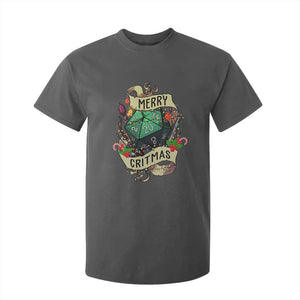 Funny Christmas Tabletop RPG T Shirt For Kid Merry Critmas D20 RPG Gamer Gaming TS11 Dark Heather Print Your Wear