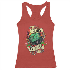 Funny Christmas Tabletop RPG Racerback Tank Top Merry Critmas D20 RPG Gamer Gaming TS11 Red Print Your Wear