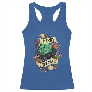 Funny Christmas Tabletop RPG Racerback Tank Top Merry Critmas D20 RPG Gamer Gaming TS11 Royal Blue Print Your Wear