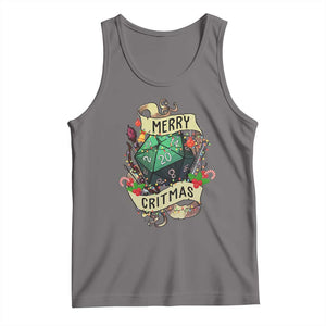 Funny Christmas Tabletop RPG Tank Top Merry Critmas D20 RPG Gamer Gaming TS11 Deep Heather Print Your Wear