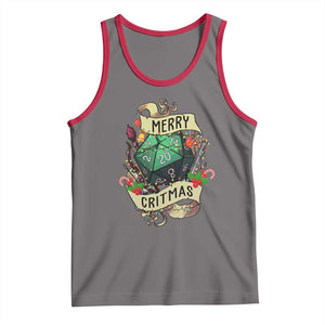 Funny Christmas Tabletop RPG Tank Top Merry Critmas D20 RPG Gamer Gaming TS11 Deep Heather Red Print Your Wear