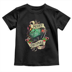 Funny Christmas Tabletop RPG Toddler T Shirt Merry Critmas D20 RPG Gamer Gaming TS11 Black Print Your Wear