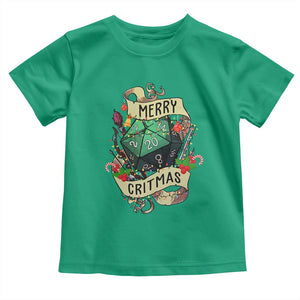 Funny Christmas Tabletop RPG Toddler T Shirt Merry Critmas D20 RPG Gamer Gaming TS11 Irish Green Print Your Wear