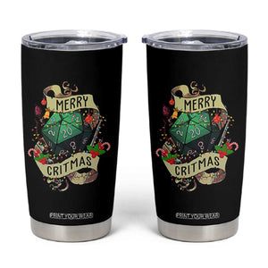 Funny Christmas Tabletop RPG Tumbler Cup Merry Critmas D20 RPG Gamer Gaming TS11 Black Print Your Wear