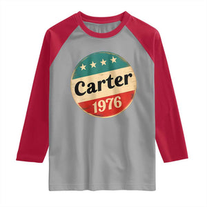 Jimmy Carter Supporter Raglan Shirt 39th President U.S Presidential Election 1976 TS11 Sport Gray Red Print Your Wear