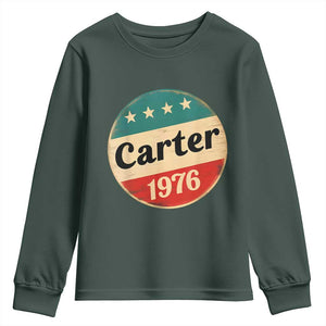 Jimmy Carter Supporter Youth Sweatshirt 39th President U.S Presidential Election 1976 TS11 Dark Forest Green Print Your Wear
