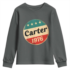 Jimmy Carter Supporter Youth Sweatshirt 39th President U.S Presidential Election 1976 TS11 Dark Heather Print Your Wear