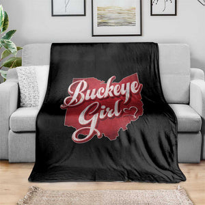 Funny Buckeye Girl Throw Blanket Red Map Of Ohio State TS11 Print Your Wear