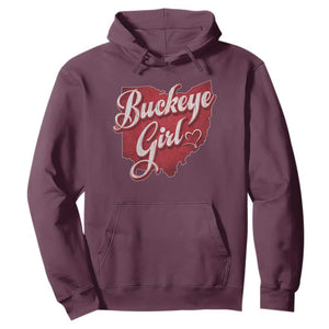Funny Buckeye Girl Hoodie Red Map Of Ohio State TS11 Maroon Print Your Wear