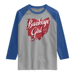 Funny Buckeye Girl Raglan Shirt Red Map Of Ohio State TS11 Sport Gray Royal Print Your Wear