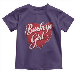 Funny Buckeye Girl Toddler T Shirt Red Map Of Ohio State TS11 Purple Print Your Wear
