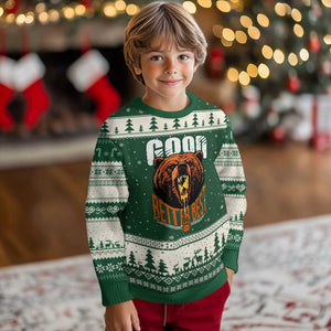 Funny Good Better Best Ugly Christmas Sweater BR Eating Cheese CFB Football Fans TS11 Forest Green Beige Print Your Wear