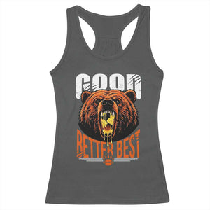 Funny Good Better Best Racerback Tank Top BR Eating Cheese CFB Football Fans TS11 Dark Heather Print Your Wear
