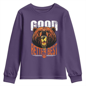 Funny Good Better Best Youth Sweatshirt BR Eating Cheese CFB Football Fans TS11 Purple Print Your Wear