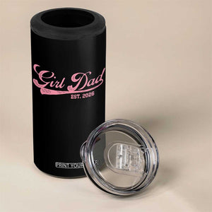 Girl Dad Est 2026 4 in 1 Can Cooler Tumbler Dad Of Girl 2026 Pink Baby Announcement TS11 Print Your Wear