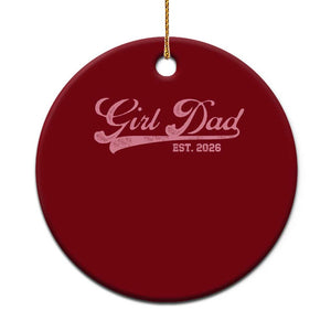 Girl Dad Est 2026 Ceramic Ornament Dad Of Girl 2026 Pink Baby Announcement TS11 1pc Red Print Your Wear