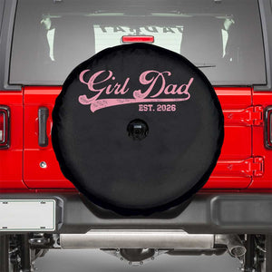 Girl Dad Est 2026 Spare Tire Cover Dad Of Girl 2026 Pink Baby Announcement TS11 Black Print Your Wear