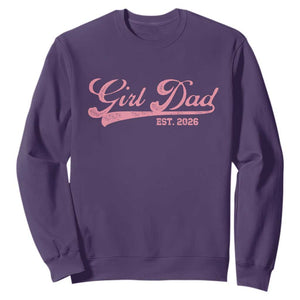 Girl Dad Est 2026 Sweatshirt Dad Of Girl 2026 Pink Baby Announcement TS11 Purple Print Your Wear
