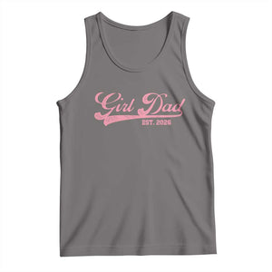 Girl Dad Est 2026 Tank Top Dad Of Girl 2026 Pink Baby Announcement TS11 Deep Heather Print Your Wear