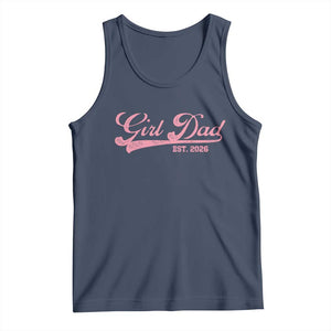 Girl Dad Est 2026 Tank Top Dad Of Girl 2026 Pink Baby Announcement TS11 Navy Print Your Wear