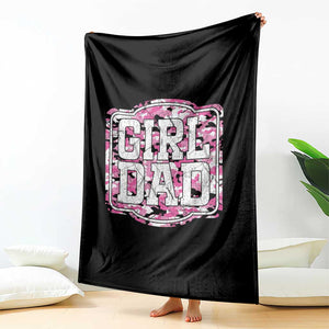 Girl Dad Throw Blanket Pink Camo Hunting Daddy Father's Day TS11 Print Your Wear