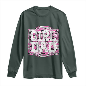 Girl Dad Long Sleeve Shirt Pink Camo Hunting Daddy Father's Day TS11 Dark Forest Green Print Your Wear