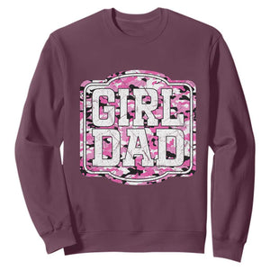 Girl Dad Sweatshirt Pink Camo Hunting Daddy Father's Day TS11 Maroon Print Your Wear