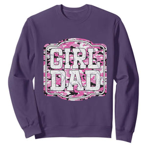Girl Dad Sweatshirt Pink Camo Hunting Daddy Father's Day TS11 Purple Print Your Wear