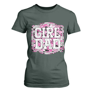 Girl Dad T Shirt For Women Pink Camo Hunting Daddy Father's Day TS11 Dark Forest Green Print Your Wear