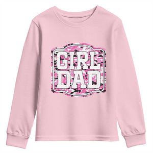 Girl Dad Youth Sweatshirt Pink Camo Hunting Daddy Father's Day TS11 Light Pink Print Your Wear
