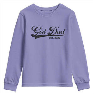 Girl Dad Est 2026 Youth Sweatshirt Dad Of Girl 2026 Baby Announcement TS11 Violet Print Your Wear